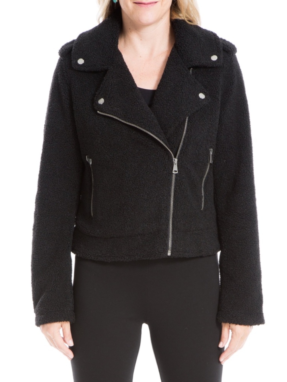 Max Studio Faux Fur Biker Jacket